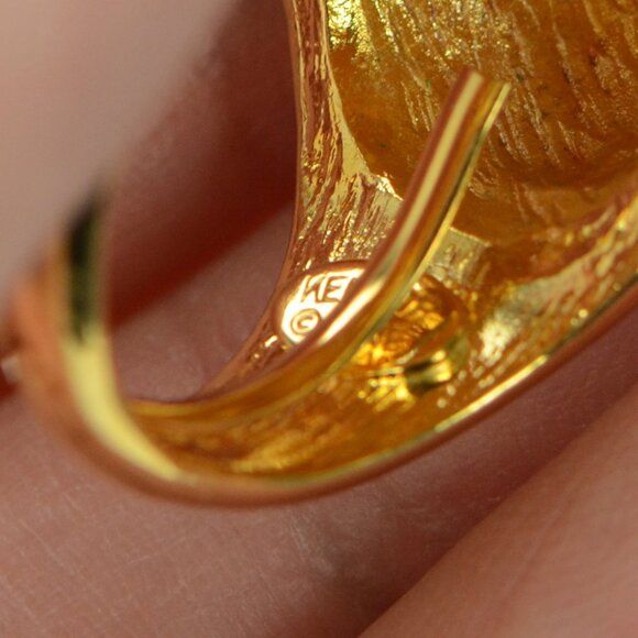 Kenneth Jay Lane KJL Enamel & Crystal Snake Cocktail Ring